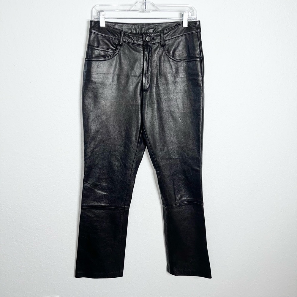 Wilsons Leather Pants Women 8 Straight Black High Rise 30" L
